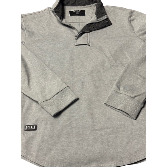 BYLT Premium Basics Elite Pullover Mens Gray Quarter Snap Jacket Size L Golf - Picture 8 of 16
